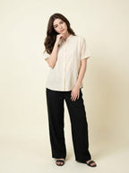Brown Embroidered Top