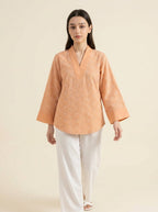 Peach Embroidered Top