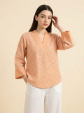 Peach Embroidered Top