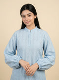 Sky Blue Embroidered Top