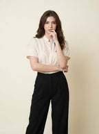 Brown Embroidered Top