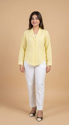 Yellow Embroidered Top