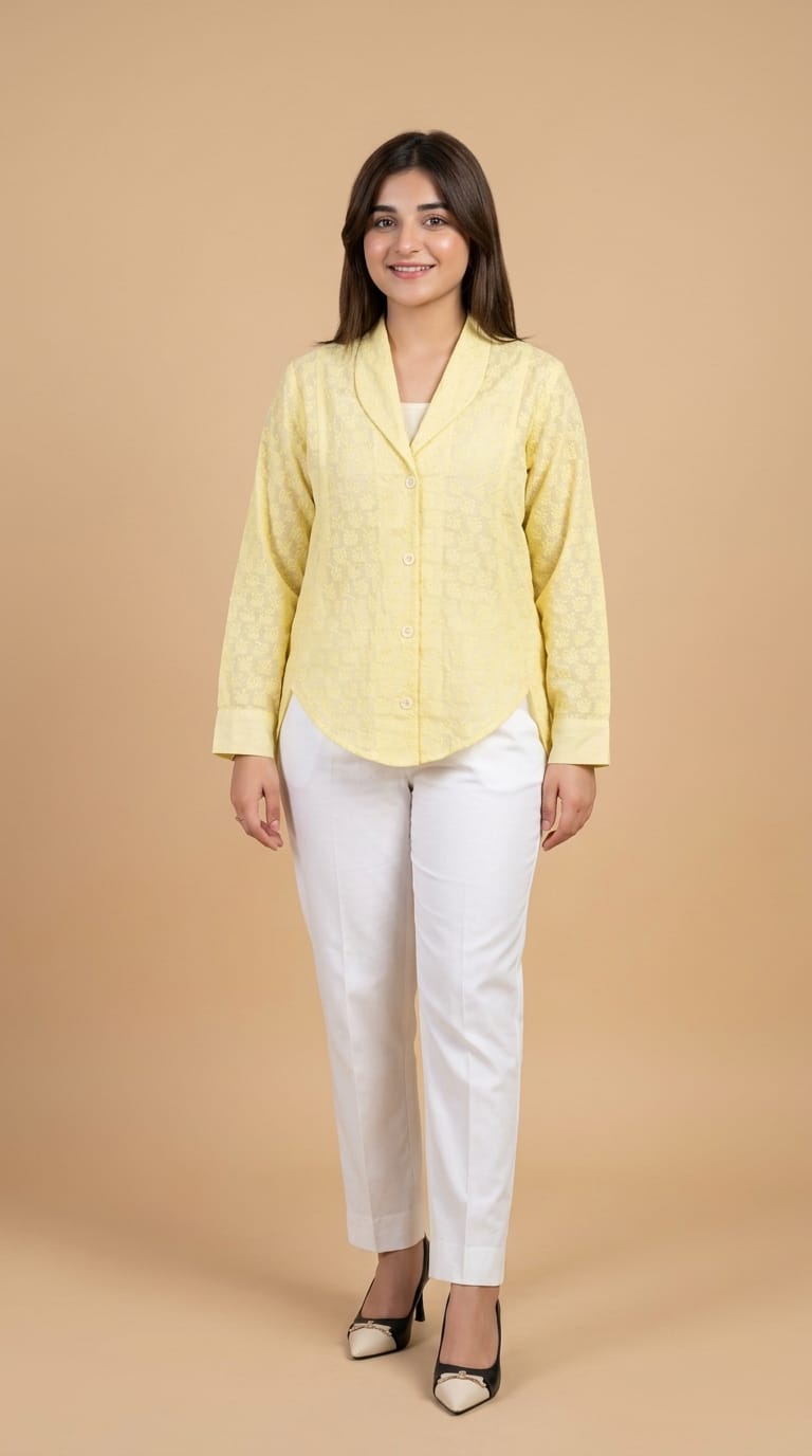 Yellow Embroidered Top