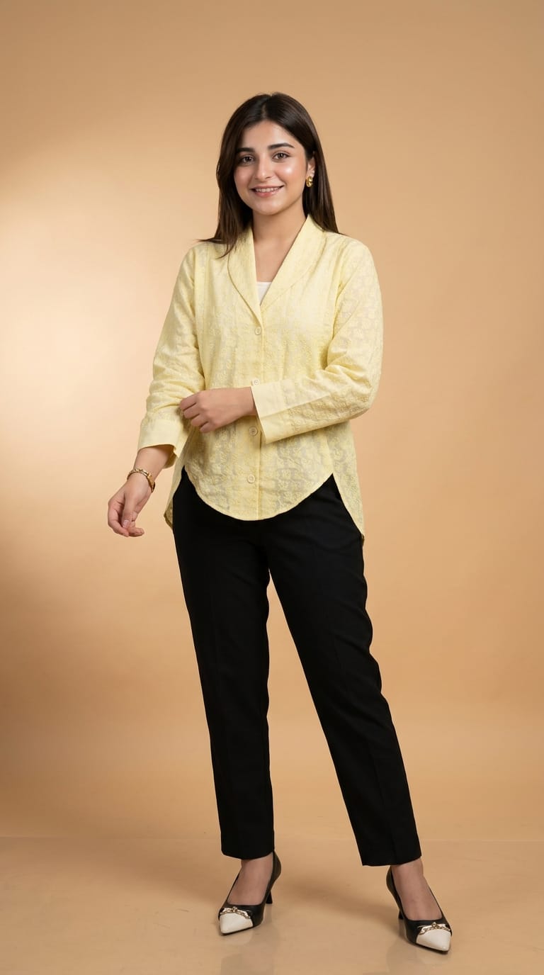 Yellow Embroidered Top