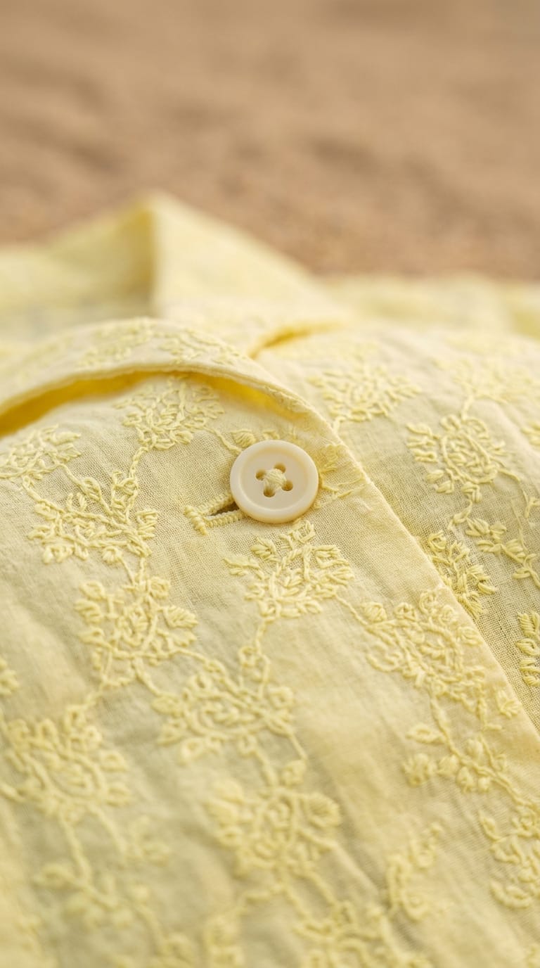 Yellow Embroidered Top