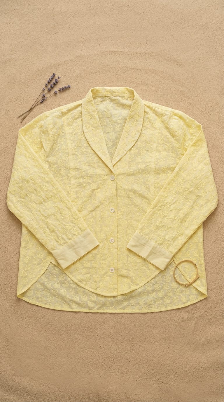 Yellow Embroidered Top