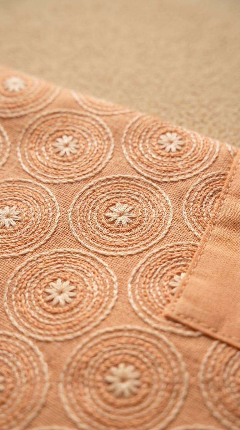 Peach Embroidered Top