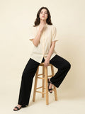 Brown Embroidered Top