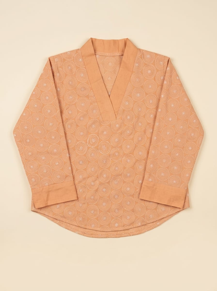 Peach Embroidered Top